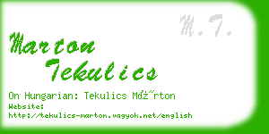 marton tekulics business card